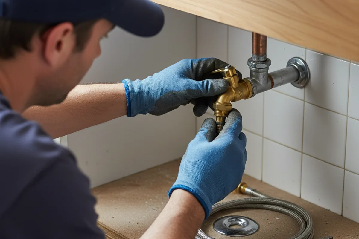 Shutoff valve and fitting work during Burst Pipe Repair in Clarks Summit